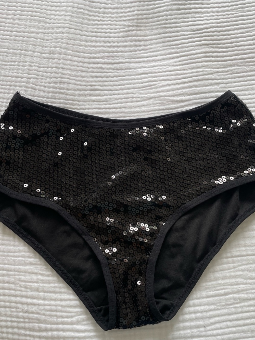 Urban Outfitters Black Sequin Sparkly High-Waist Briefs - Black
